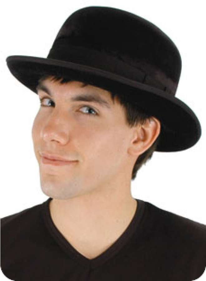 Black Velvet Bowler Hat At Labeshops, Home Decor, Fashion - Bowler Hat (900x900), Png Download