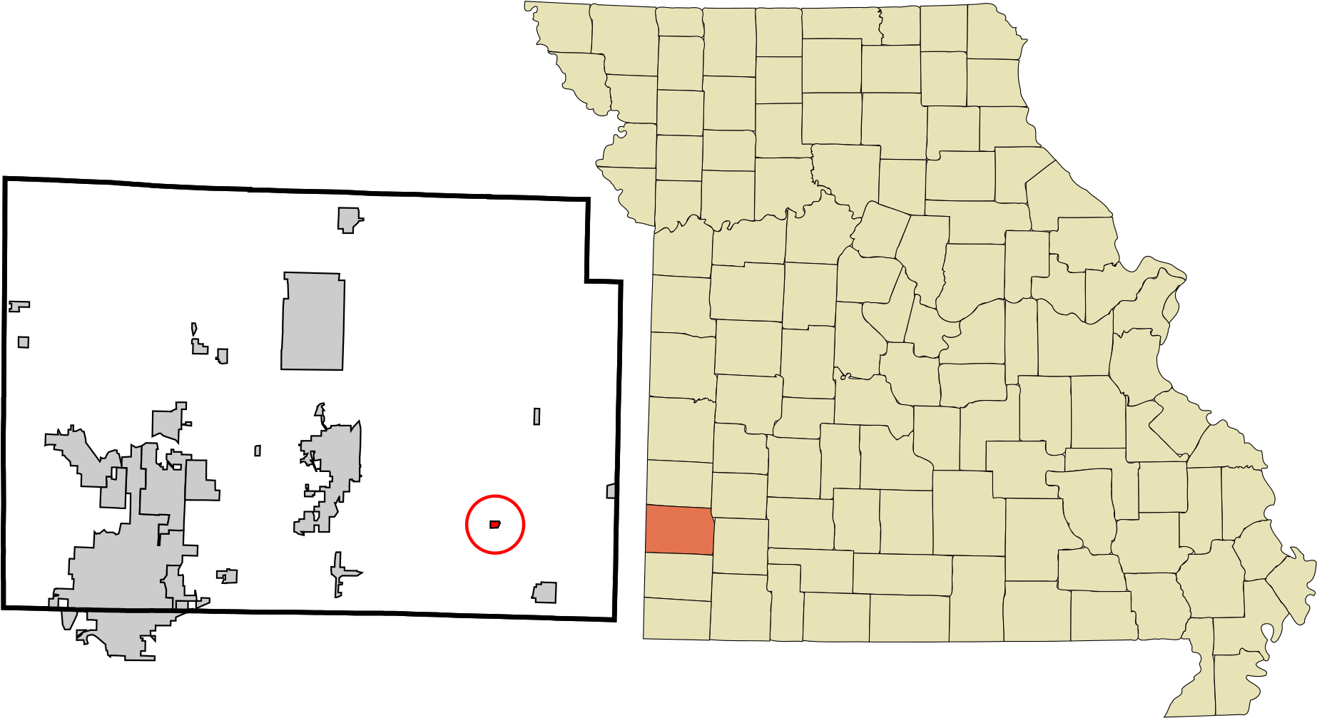 Open - Ebbing Mo On Map (2000x1111), Png Download