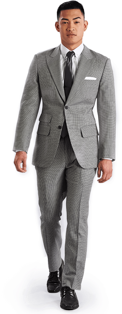 Our Suits Are Made From Fine Wools With Functional - Man In Standing Suit Png (895x1273), Png Download