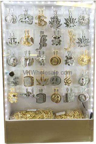 Hip Hop Necklace Set Display Wholesale - Earrings (500x500), Png Download