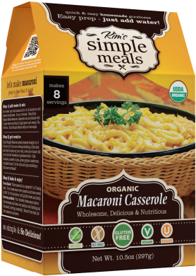 Vegan Gluten-free Mac N Cheese - Kims Simple Meals Organic Macaroni Casserole - 10.5 (343x500), Png Download