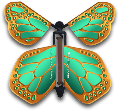 Bronze Wind Up Flying Butterfly For Greeting Cards - Butterfly (450x415), Png Download