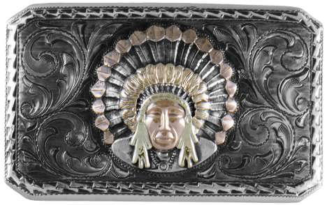 Sterling Silver Blank With Rodeo Style Hand Engraving - Wallet (498x315), Png Download