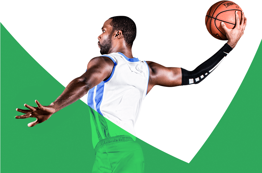 Green Black Basketball Player Png (910x630), Png Download