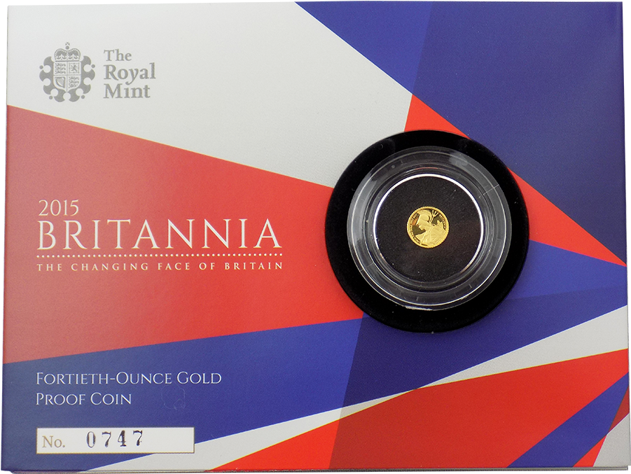 Pre-owned 2015 Uk Britannia Carded Proof 1/40oz Gold - Britannia 2015 Fortieth-ounce Gold Proof Coin (900x900), Png Download