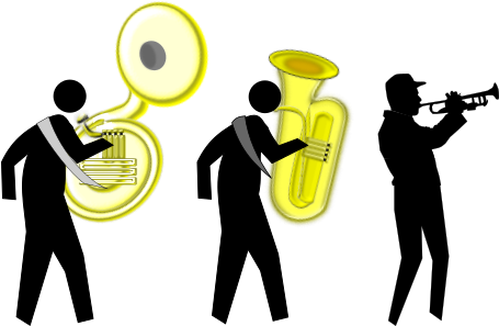 Sousaphone3 - Trumpeter, Trompetespieler-silhouette Grußkarte (454x317), Png Download