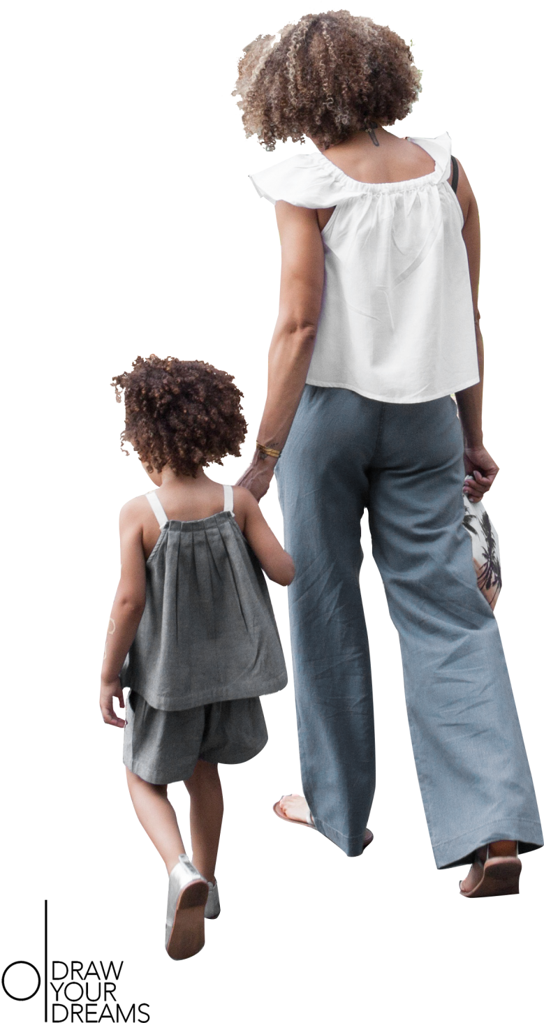 Personas Drawyourdreams People Cutout, Cut Out People, - Person From Behind Walking Png (924x1590), Png Download