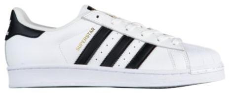 Adidas Originals Superstar Shoes - White And Navy Superstar Trainers (465x324), Png Download