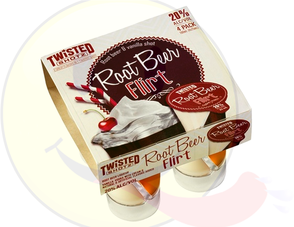 Twisted Shotz Root Beer Flirt - 4 Pack, 25 Ml Each (1040x780), Png Download