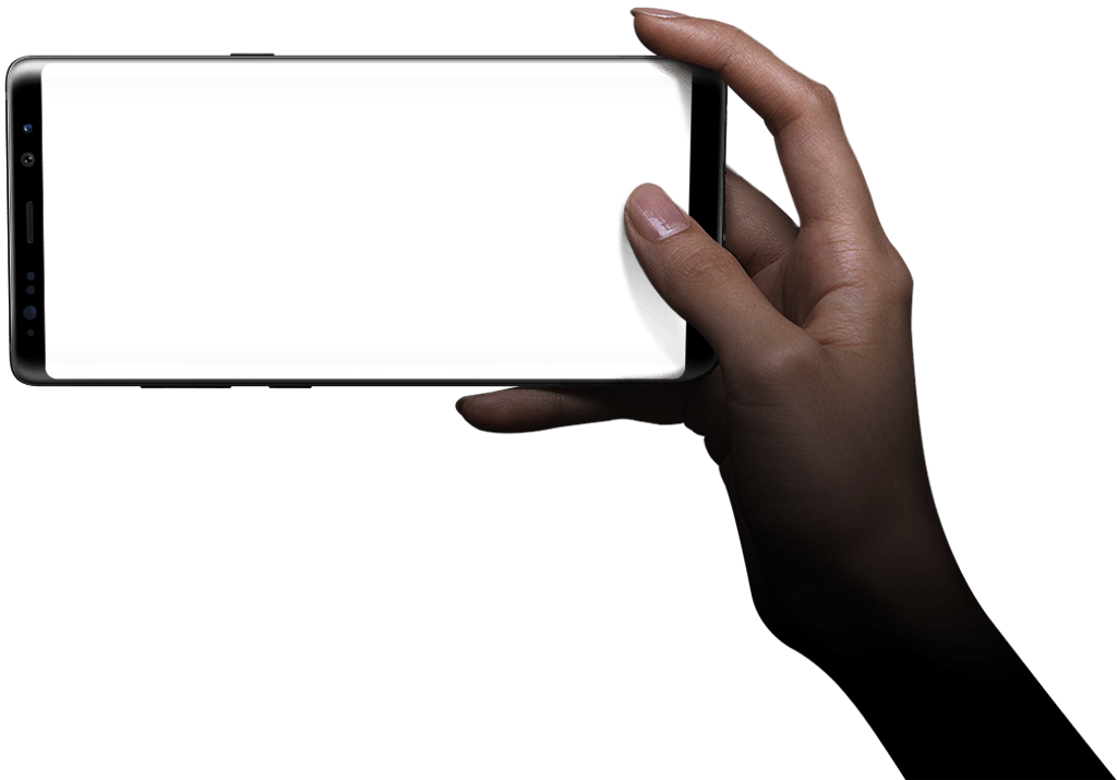 Via - Samsung - Galaxy Note8 Hand Holding (1009x705), Png Download
