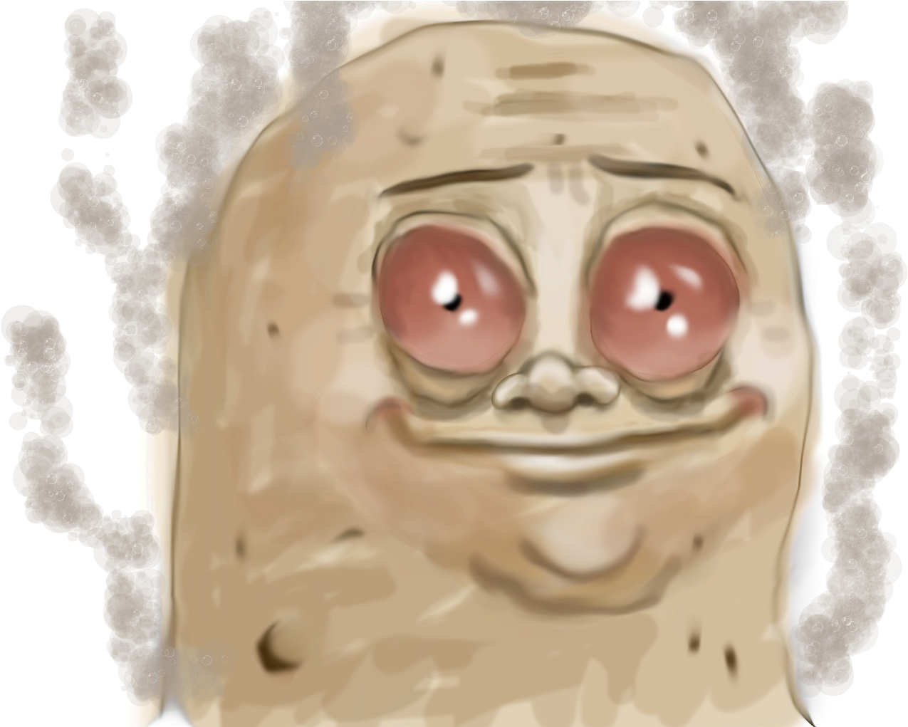 Drawn Potato Baked Potato - Drawing Of A Potato (1350x1020), Png Download