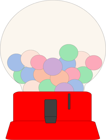 Gumball Machine Clip Art - Bubblegum Machine Transparent (350x459), Png Download