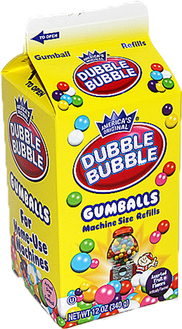 Dubble Bubble Assorted Gumballs Machine Size Refills - Dubble Bubble Gumball Refill 20 Oz Carton (500x500), Png Download