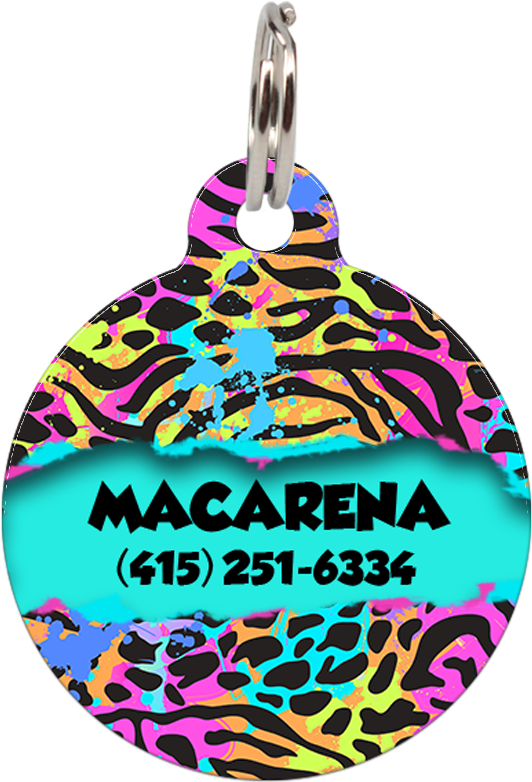 Colorful Animal Print - Dog (803x802), Png Download