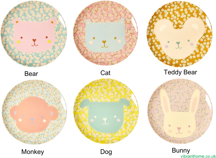 Animal Print Kids Melamine Plates By Rice Dk - Child (1000x731), Png Download