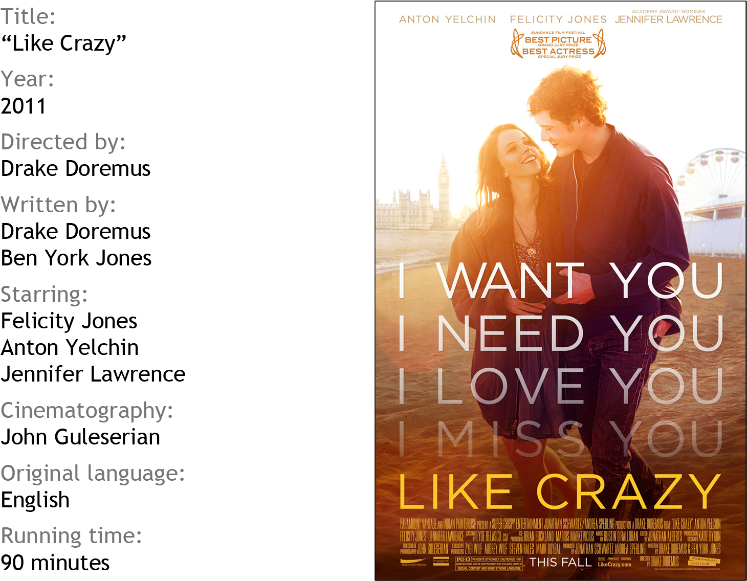 Tech Specs - Like Crazy2 - Like Crazy (1500x1159), Png Download