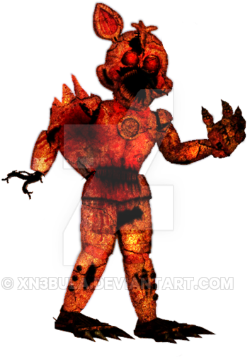 Nightmare Funtime Foxy V2 By Xn3bula On Deviantart - Sfm Nightmare Funtime Foxy (400x508), Png Download
