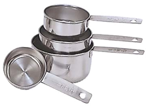 Adcraft Mcs-4 Stainless Steel 4 Piece Measuring Cup (488x439), Png Download