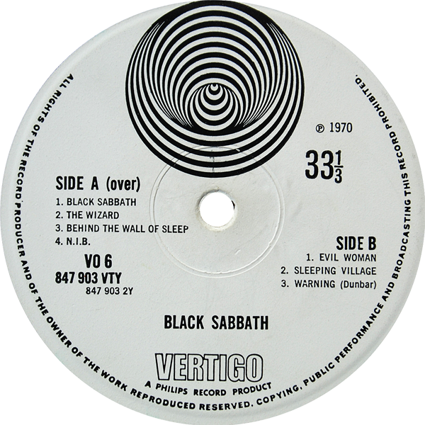 “black Sabbath” - Black Sabbath Vertigo Label (600x600), Png Download
