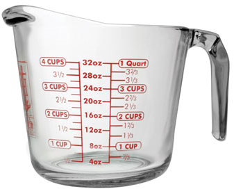 Glass Measuring Cup, 4 Cups - 4 Cups Measuring Cup (376x338), Png Download