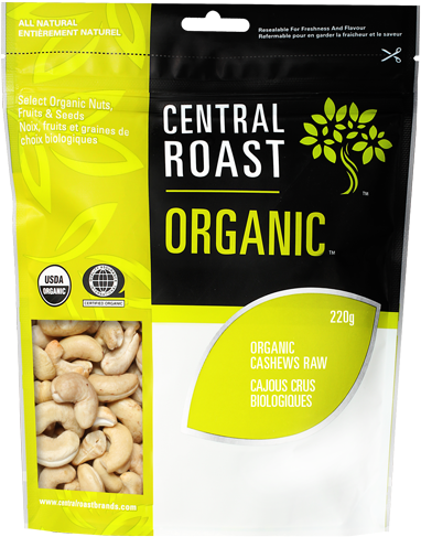 Cashews Raw - Central Roast Organic Raw Mixed Nuts With Raisins (500x583), Png Download