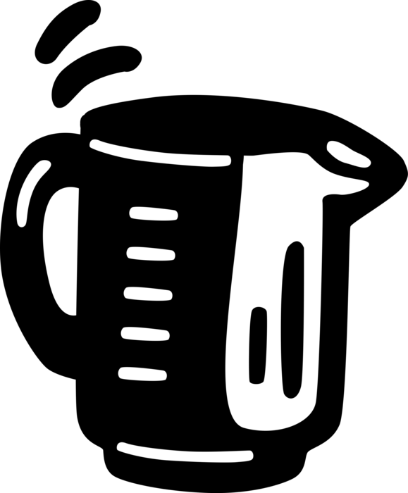 Vector Illustration Of Kitchen Utensil Measuring Cup (579x700), Png Download