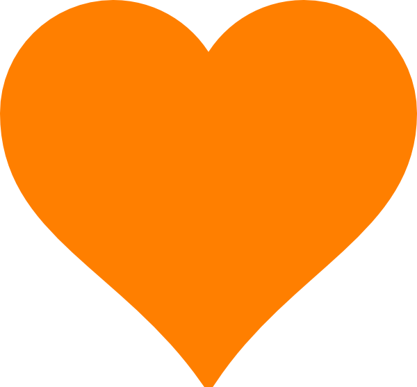 Orange Heart Clip Art At Clker Com Vector Clip Art - Heart Orange (600x557), Png Download