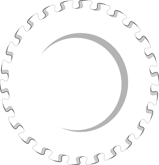 Fancy Gear Wheel Gs Gear Wheel Black White Line Art - Selo Certificado Dourado Png (555x577), Png Download