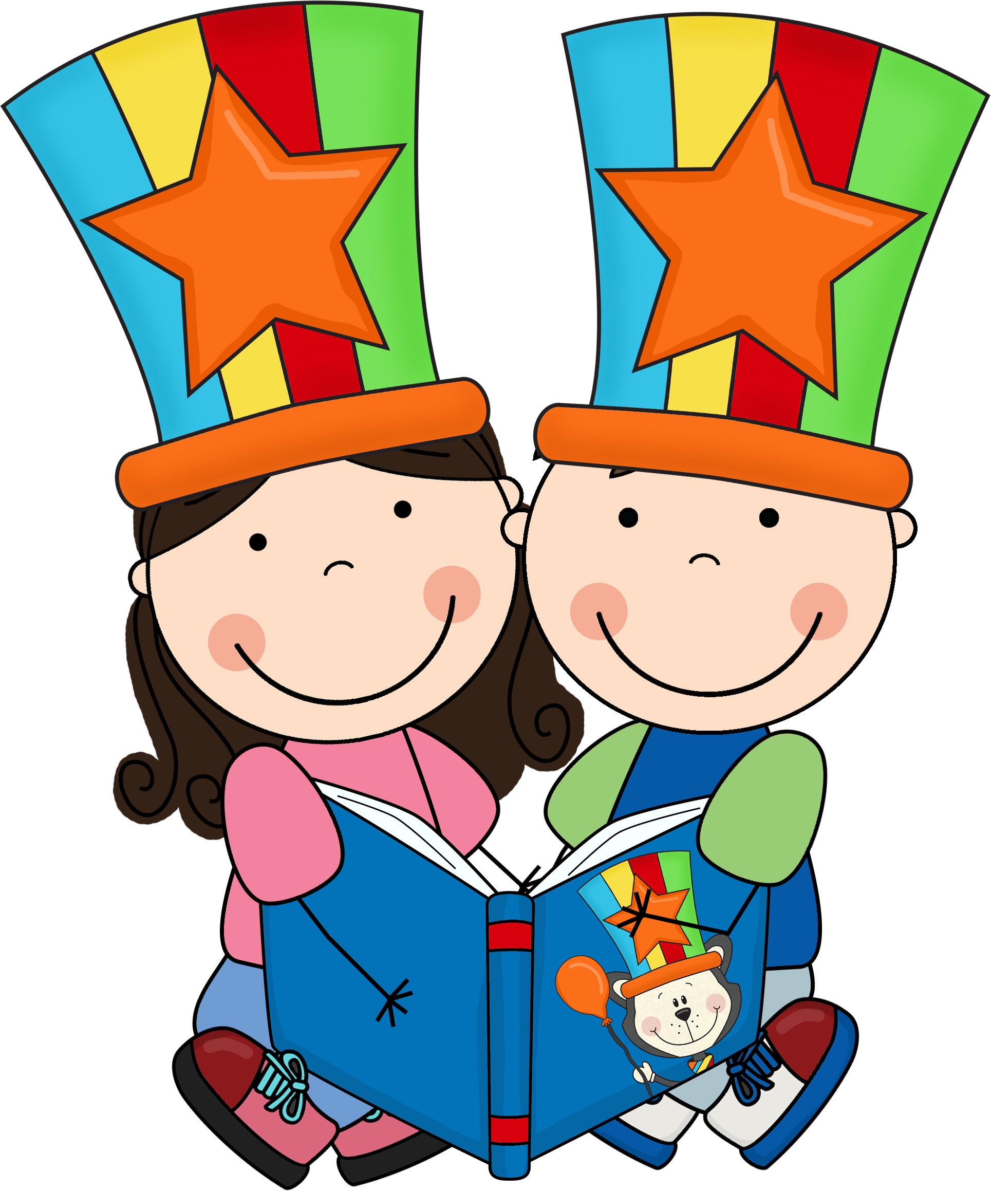 Kid Reading Kids Reading Clipart Clipartfest - Scrappin Doodles Cat In Hat (1929x2318), Png Download