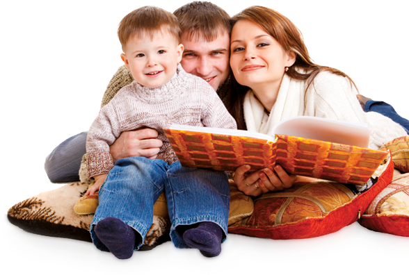 Family - Family Reading Png (588x396), Png Download