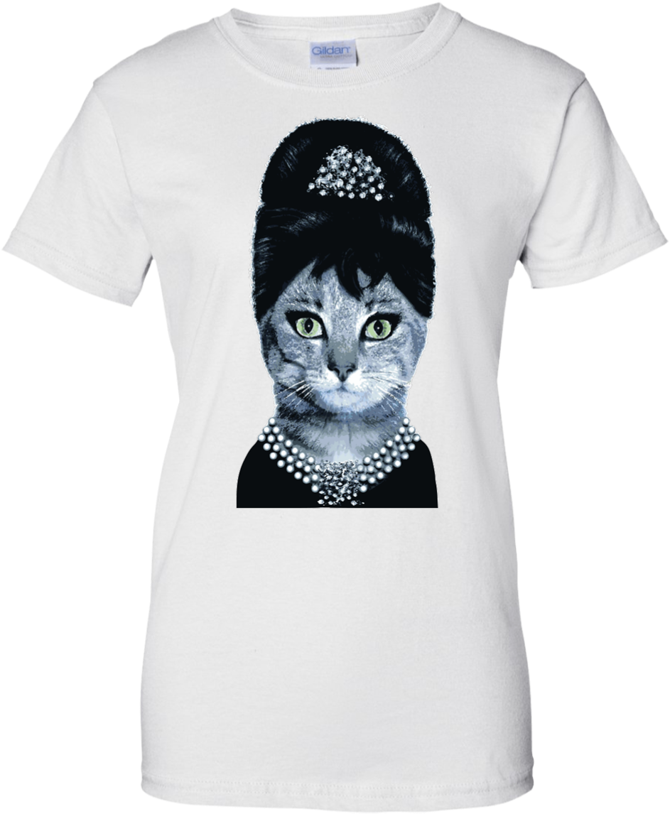 Audrey Hepburn Cat Mashup Shirt - Dogs Dressed As Famous People (1155x1155), Png Download