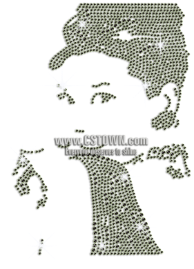 Graceful Audrey Hepburn Iron On Rhinestone Transfer - Wall Decal (450x450), Png Download