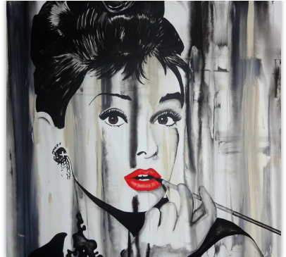 Audrey Hepburn - Modern Art (700x500), Png Download