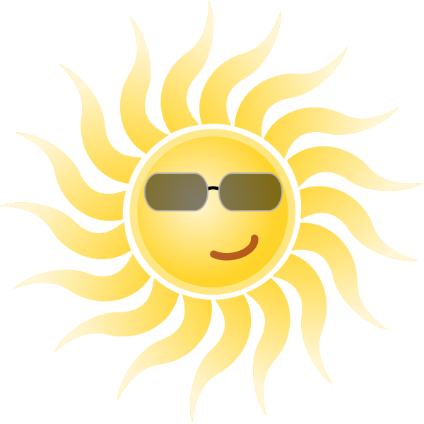 Sun Wearing Sunglasses - Sun With Glasses Png (600x600), Png Download