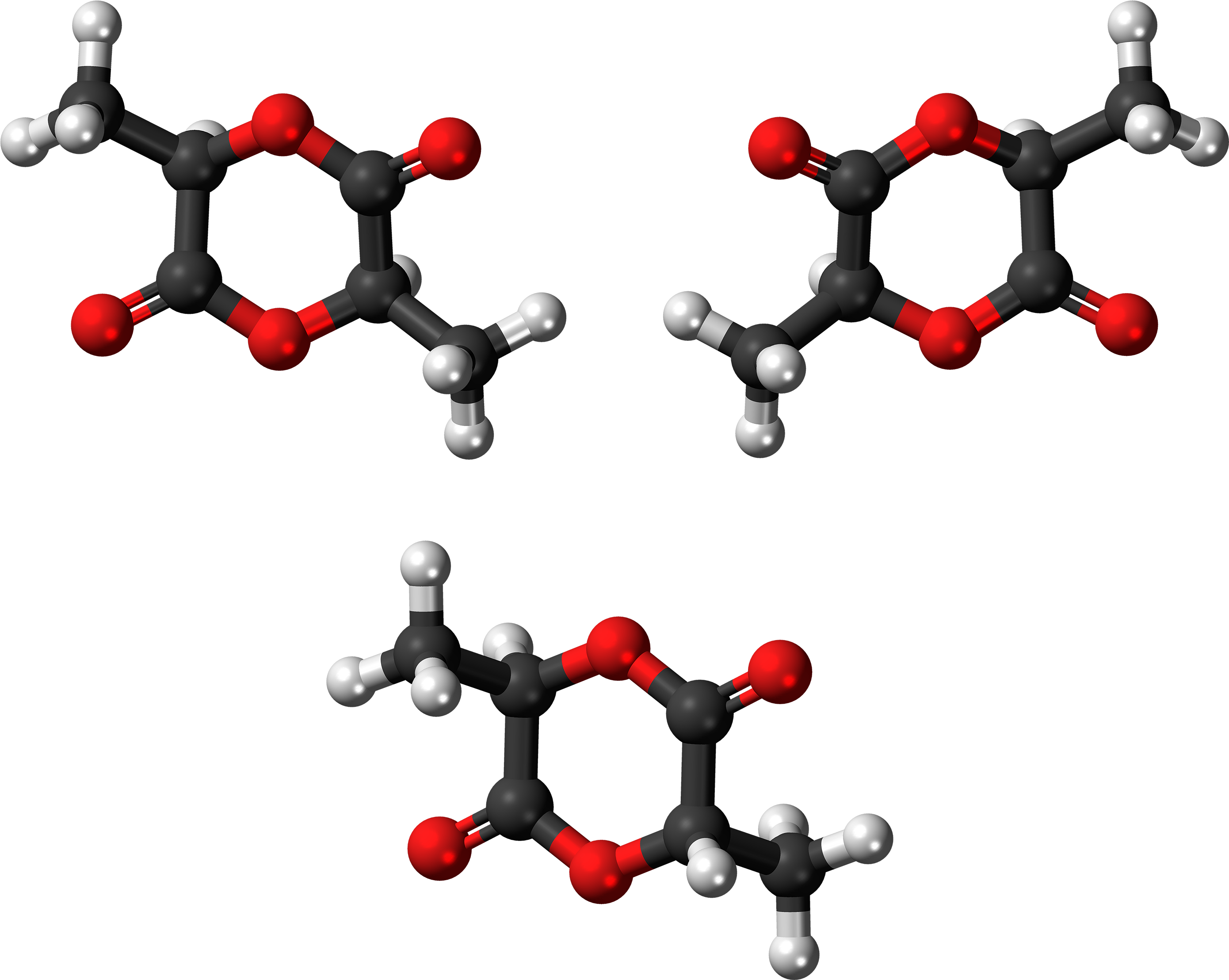 Lactide Isomers Molecules Ball - Molecule (3000x2437), Png Download