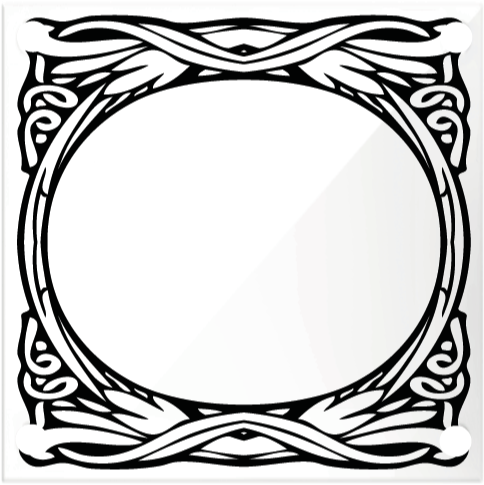 French Enamel House Number Sign "art Nouveau"- White - Art Nouveau (520x520), Png Download
