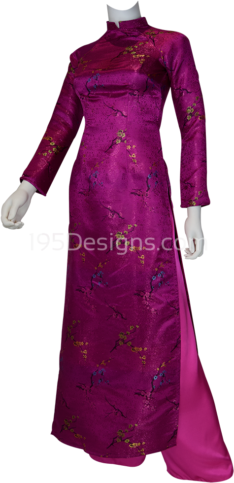 Hot Pink Brocade Silk Apricot Blossom Flower New Year - Ochna Integerrima (1024x1024), Png Download