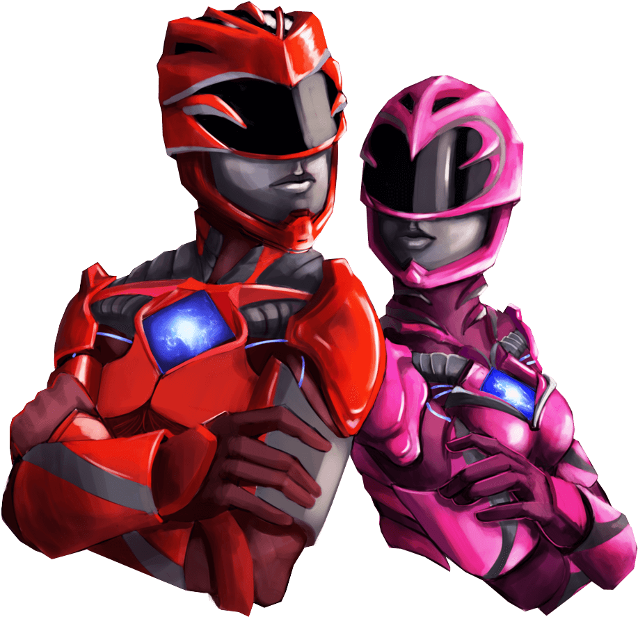 Red And Pink Power Ranger Sticker - Bare Tree Media Inc. (1000x1000), Png Download