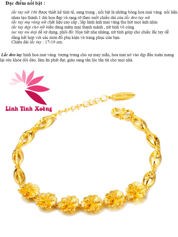 Lắc Tay Nữ, Lắc Tay Nữ Mạ Vàng Tạo Hình Hoa Mai Không - Leaf (750x1000), Png Download