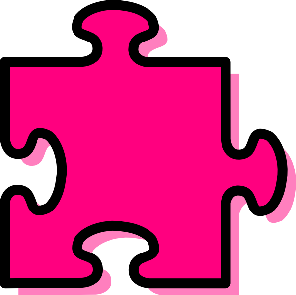 Pink Jigsaw Piece Clip Art - Jigsaw Piece Clipart (600x597), Png Download