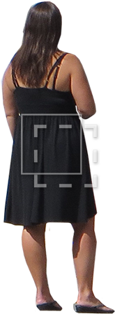 Woman In Black Dress - Little Black Dress (450x450), Png Download