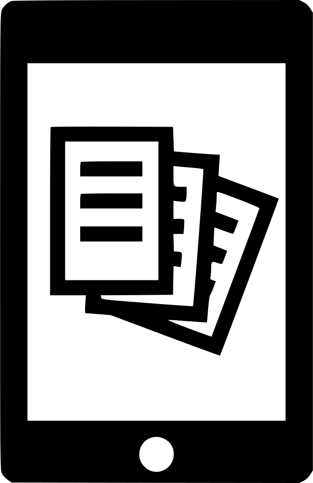 Handheld Ipad Kindle Reading Tablet Ebook Comments - Ebook Icon Png (636x980), Png Download