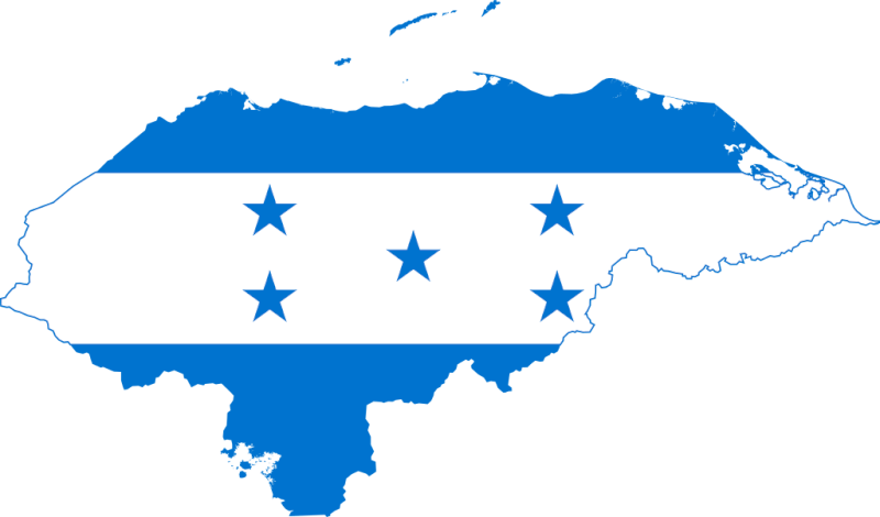 Honduran Elections A Tug Of War Between Elite And Democratic - Honduras Map With Flag (800x470), Png Download