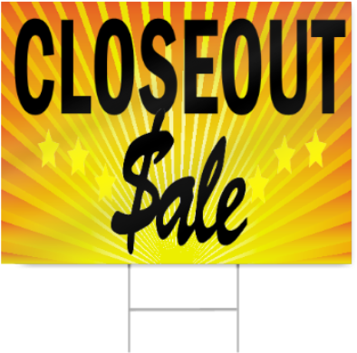 Closeout Sale Sign In Yellow - Close Out Sale Sign (450x450), Png Download