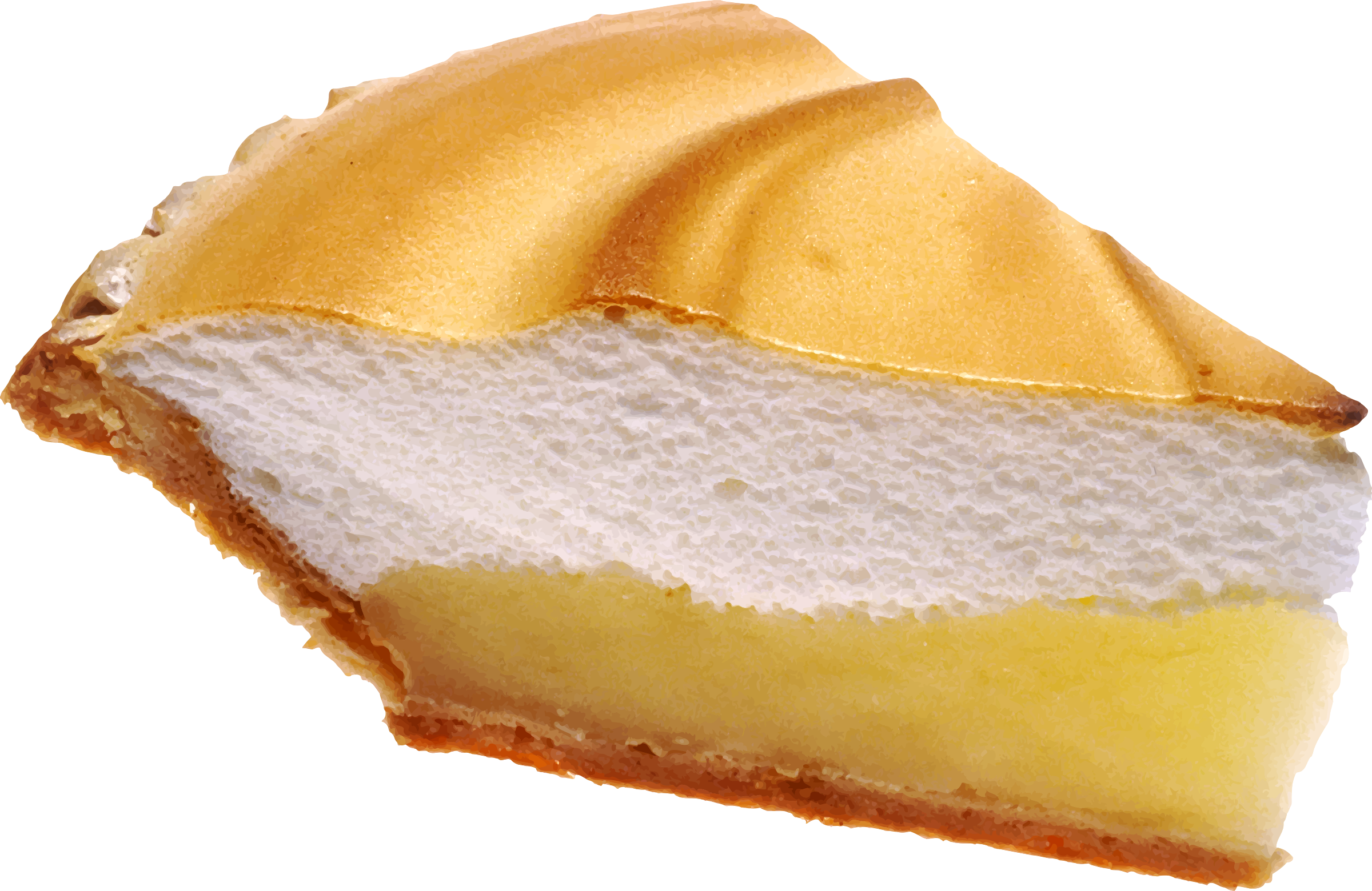 Lemon Meringue Pie Vector Clipart Image (2400x1560), Png Download