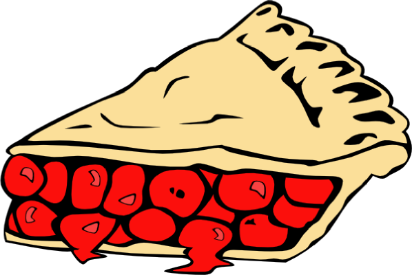 Pies Clipart Fruit Pie - Cherry Pie Clipart Black And White (598x400), Png Download