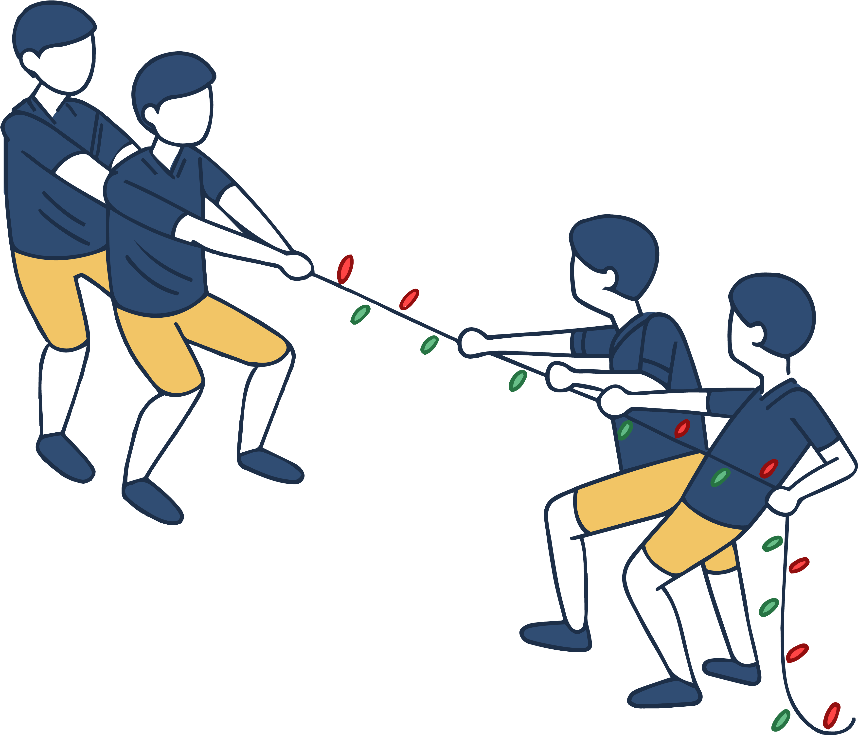 Christmas Light Tug Of War - Christmas Day (3621x3610), Png Download