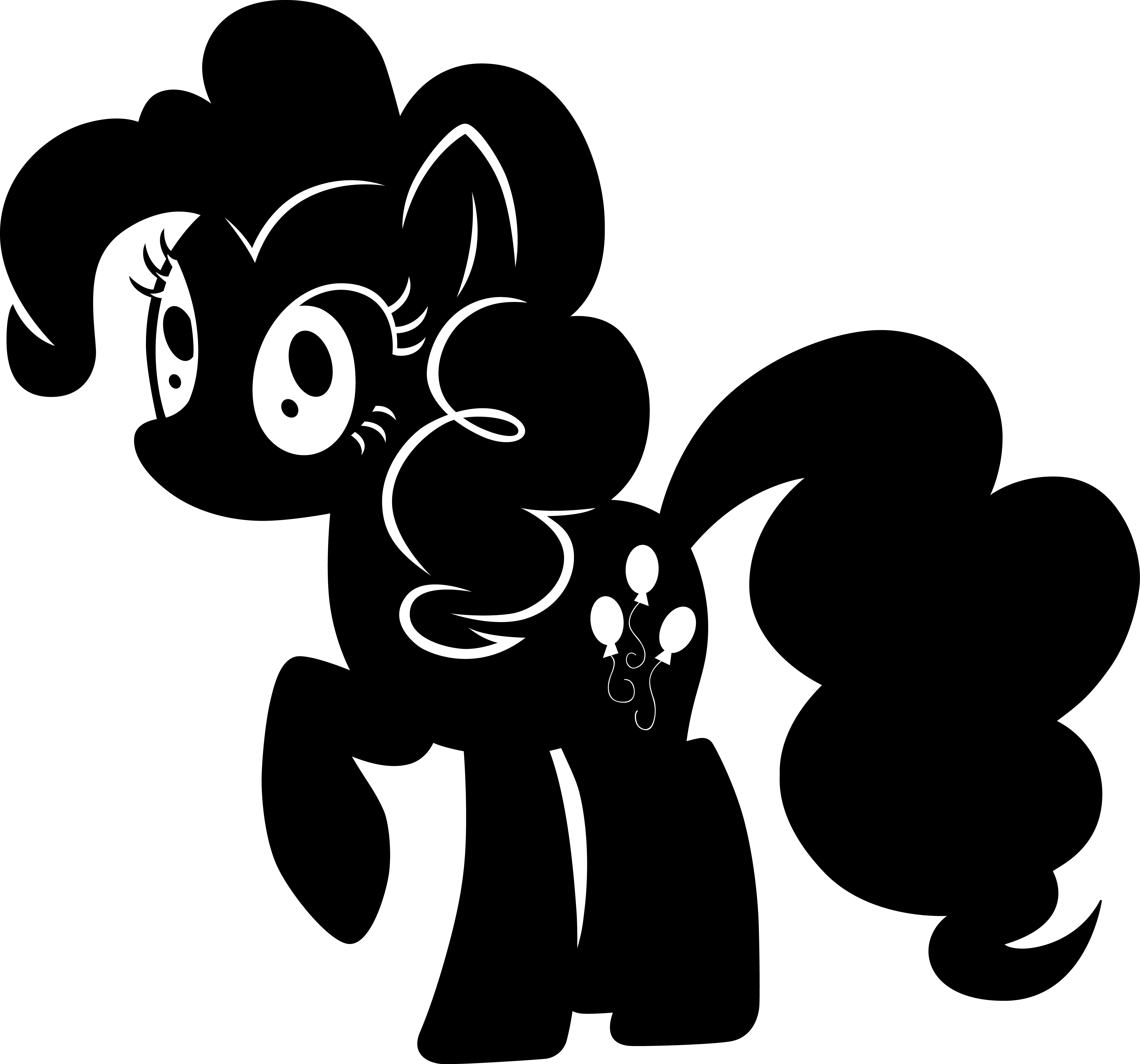 Pie Clipart Silhouette - My Little Pony Pinkie Pie Silhouette (4685x4373), Png Download
