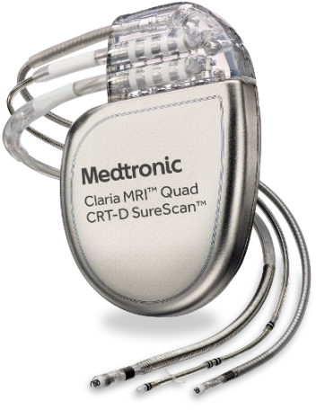 Medtronic Claria Mri Quad Crt D Surescan With Leads - Medtronic Pacemaker (409x489), Png Download