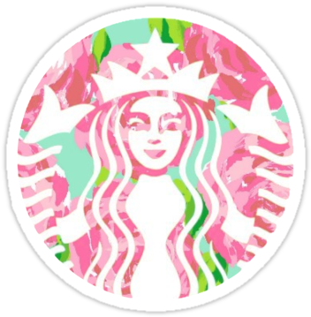 Floral Starbucks Logo - Colorful Logo For Starbucks (375x360), Png Download